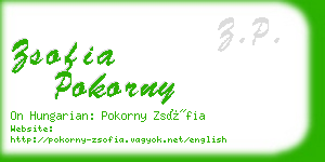 zsofia pokorny business card